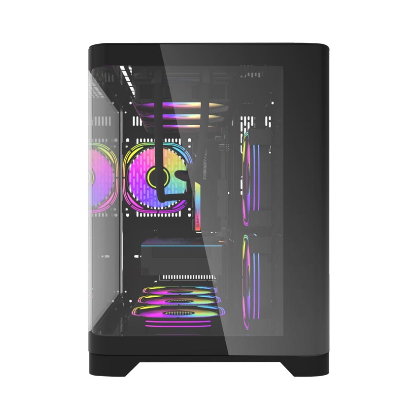 Vỏ Case AIGO AQUARIUM ARC1 BLACK MATX MÀU ĐEN Kính Cong