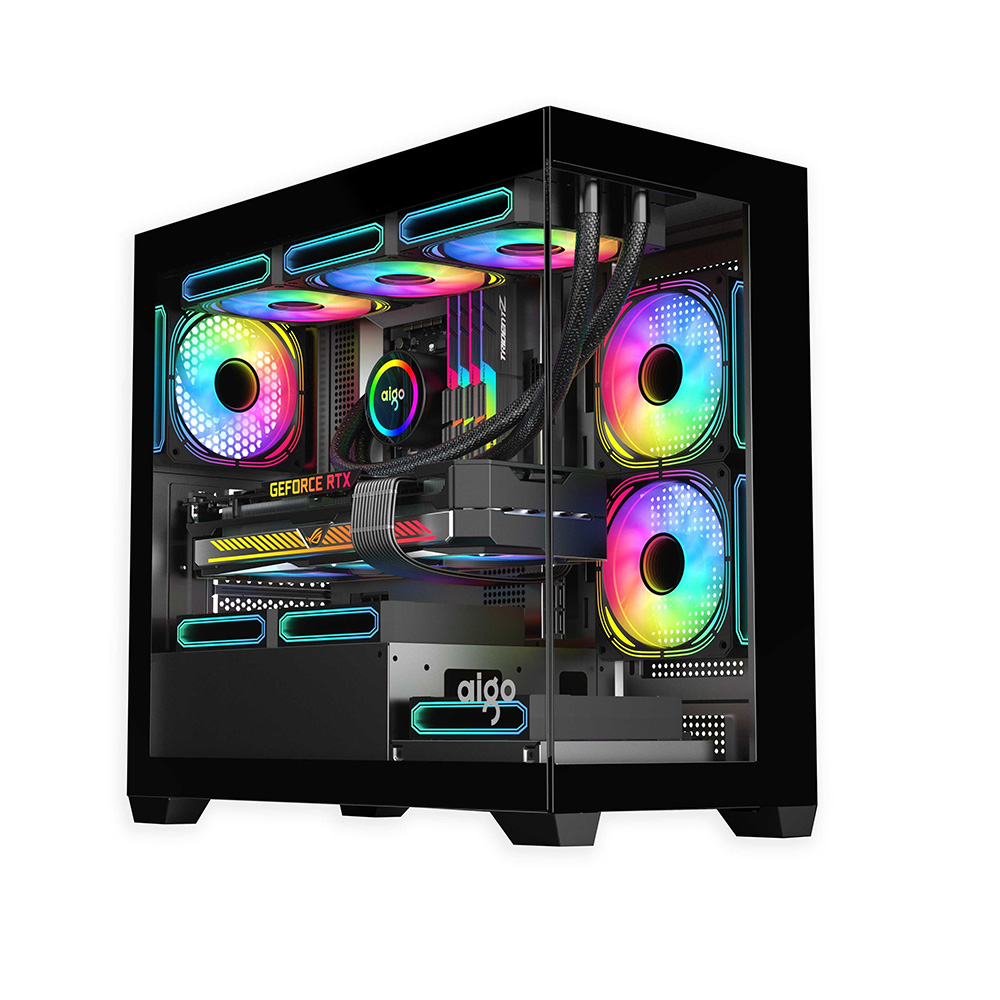 Vỏ Case Aigo C218M Black MATX Màu Đen