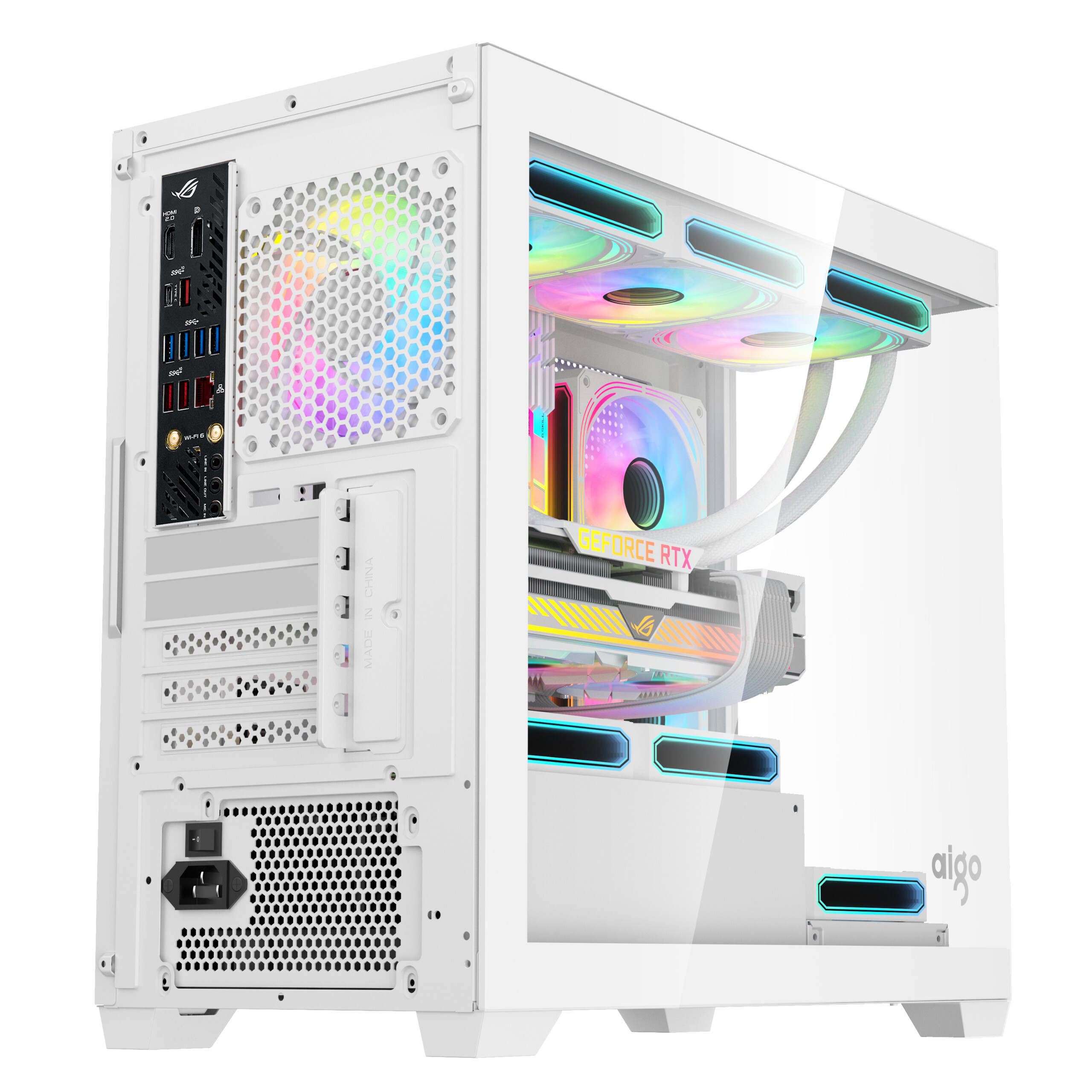 Vỏ Case Aigo C218M White ( MATX, Màu Trắng)